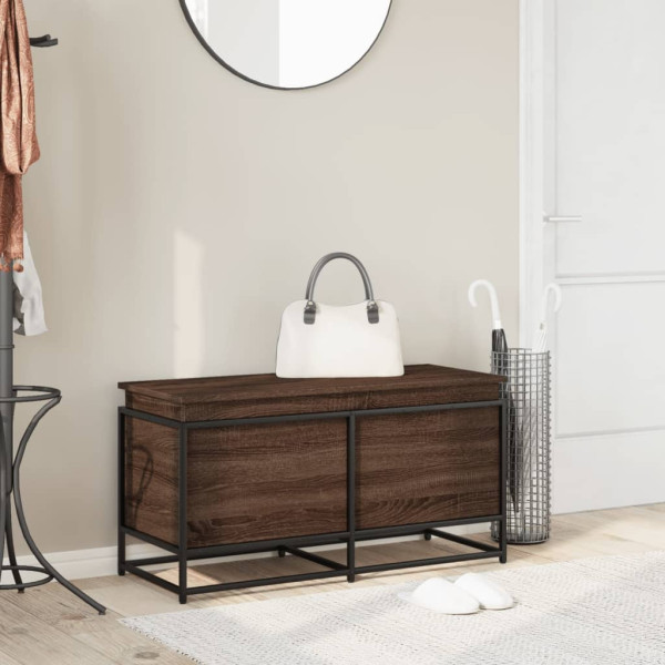 Caja de almacenaje con tapa madera marrón roble 100x40x51.5 cm M 3