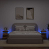 Mesitas de noche con LED 2 uds madera envejecida 35x39x55 cm 1