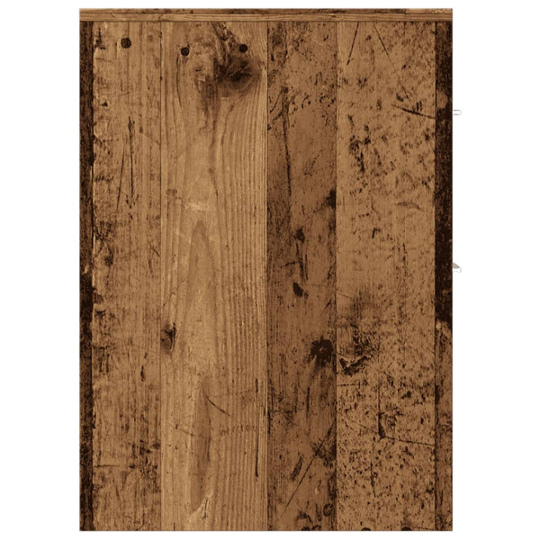 Armario de baño estrecho con ruedas madera envejecida M 5