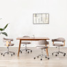 Sillas comedor giratorias 4 uds madera curvada tela gris taupe 1