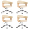 Cadeiras de jantar giratórias 4 pcs couro art. creme 2