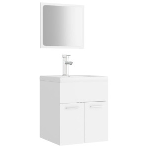 Conjunto de muebles de baño madera contrachapada blanco H