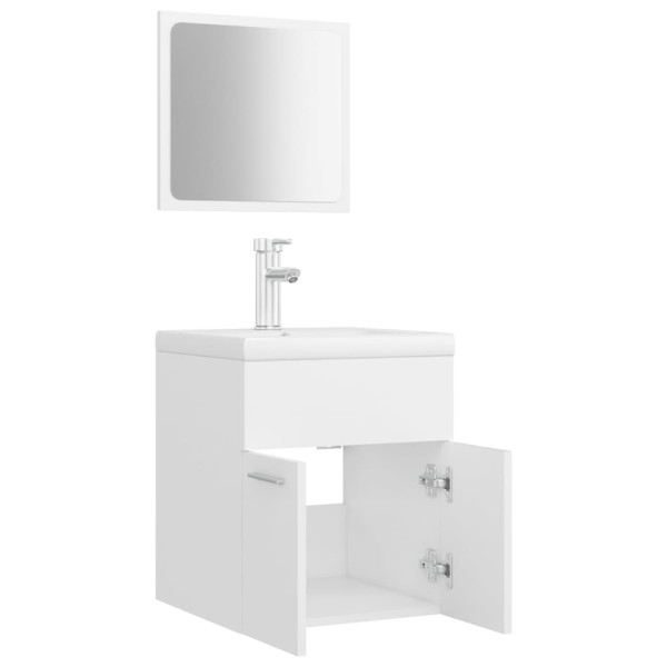 Conjunto de muebles de baño madera contrachapada blanco M 5