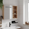 Mueble de baño con espejo y luz LED roble 60x13x52 cm 3