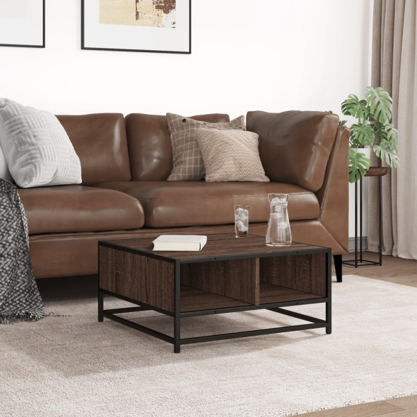 Mesa de centro madera ingeniería y metal marrón 60.5x60.5x30 cm M 3