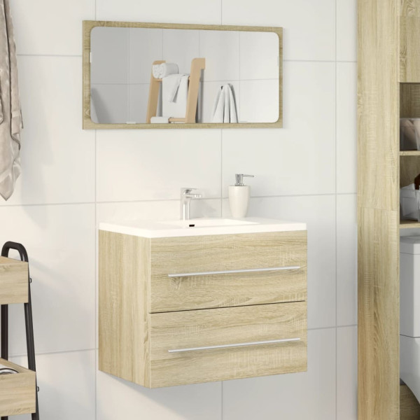 Armario para lavabo aglomerado roble Sonoma 60x38.5x48 cm M 3