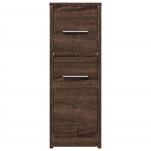 Armario de baño estrecho con ruedas madera marrón roble M 4