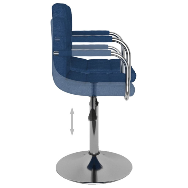 Silla de comedor de tela azul M 5