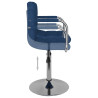 Silla de comedor de tela azul 5