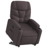 Sillón reclinable elevable tela marrón oscuro 3