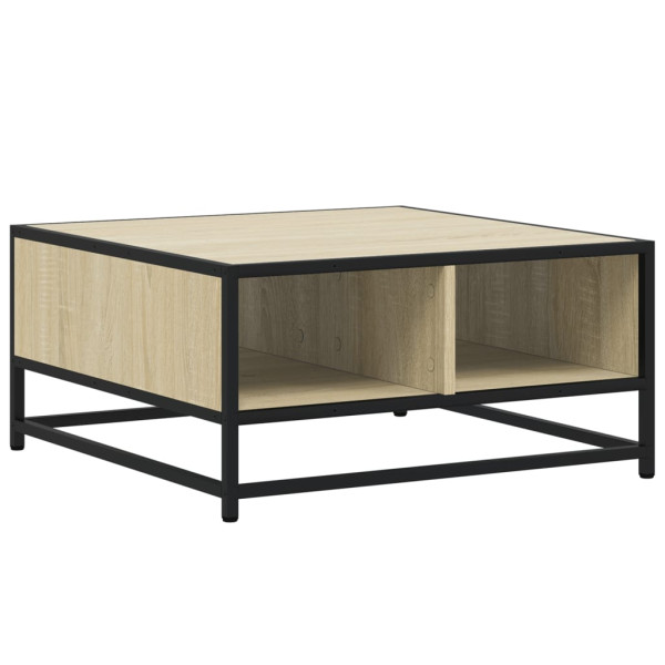 Mesa de centro madera y metal roble Sonoma 60.5x60.5x30 cm M 2