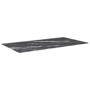 Tablero mesa diseño mármol vidrio templado negro 120x65 cm 8 mm H