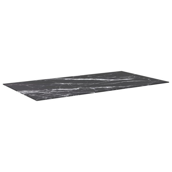 Tablero mesa diseño mármol vidrio templado negro 120x65 cm 8 mm M 2
