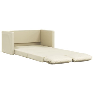 Sofá-cama sem pés 112x174x55 cm couro artificial cor creme H