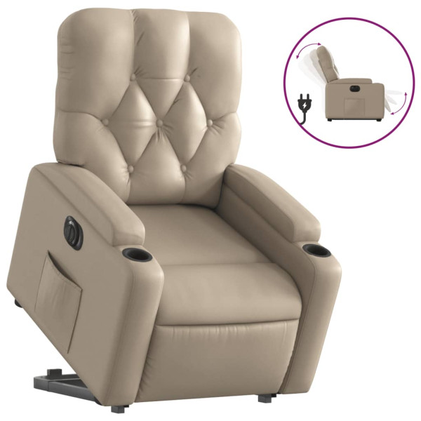 Sillón elevable eléctrico cuero artificial capuchino M 2