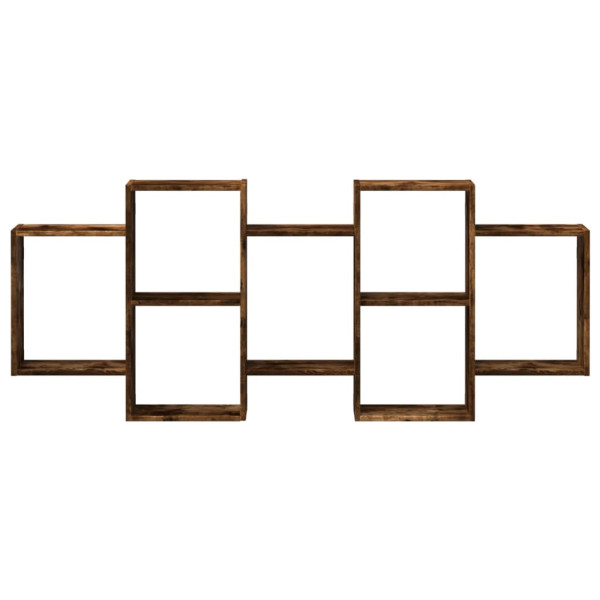 Estantería de pared madera ingeniería roble ahumado 159x18x65cm M 4