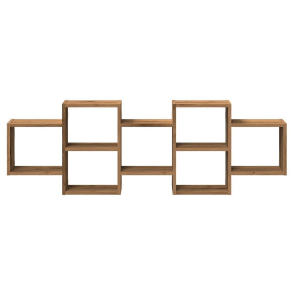 Estante de pared madera ingeniería roble artisian 129x18x42 cm M 4