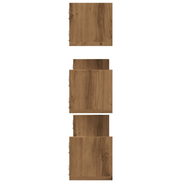 Prateleiras de parede 3pcs derivados madeira carvalho artisiano M 5