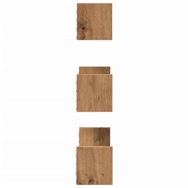 Estante de pared 3 uds madera de ingeniería roble artesanal M 5