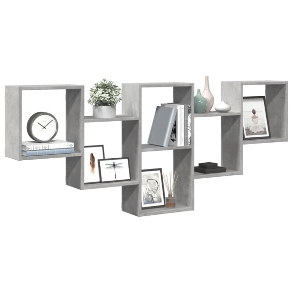 Estantería de pared madera ingeniería gris hormigón 159x18x66cm M 3