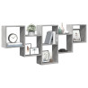 Estantería de pared madera ingeniería gris hormigón 159x18x66cm 3