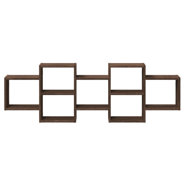 Estantería de pared madera ingeniería marrón roble 129x18x42 cm M 4