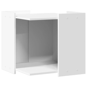 Mueble arenero para gatos madera ingeniería blanco 53x53x51 cm H