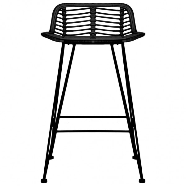 Taburetes de cocina 2 unidades ratán negro M 3