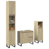 Set de muebles de baño 3 pzas madera contrachapada roble Sonoma 1