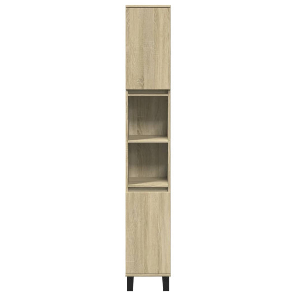 Set de muebles de baño 3 pzas madera contrachapada roble Sonoma M 5