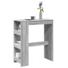 Mesa alta bar con estantes madera gris Sonoma 90x47.5x103.5 cm 1