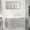 Armario para lavabo contrachapada gris hormigón 80x38.5x46 cm 1