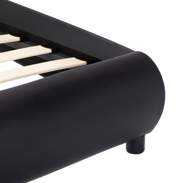 Estructura de cama de cuero sintético negro 140x200 cm M 5