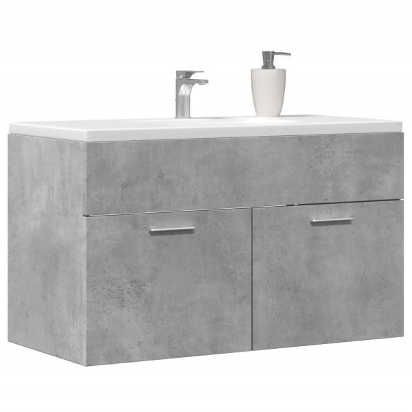 Armario para lavabo contrachapada gris hormigón 80x38.5x46 cm M 3