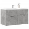 Armario para lavabo contrachapada gris hormigón 80x38.5x46 cm 3