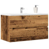 Armario pared baño madera ingeniería envejecida 80x38.5x45cm 1