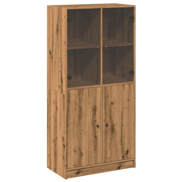 Aparador alto con puertas madera roble artisian 68x37x142 cm M 2