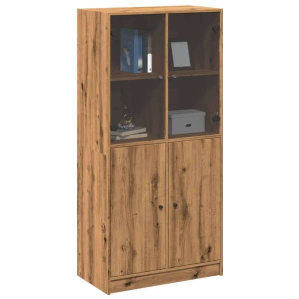 Aparador alto con puertas madera roble artisian 68x37x142 cm M 3
