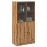 Aparador alto con puertas madera roble artisian 68x37x142 cm 3
