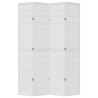 Biombo separador de 4 paneles madera maciza Paulownia blanco 4