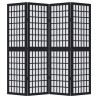 Biombo separador de 4 paneles madera maciza Paulownia negro 4