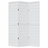 Biombo separador de 3 paneles madera maciza Paulownia blanco 4