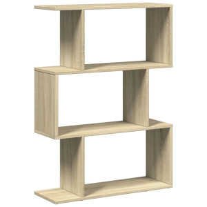 Librería divisora 3 niveles madera roble Sonoma 70x24x97 cm H