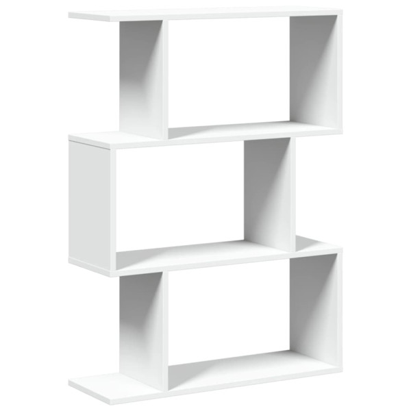 Librería divisor 3 niveles madera ingeniería blanco 70x24x97 cm M 2