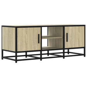 Mueble TV metal y madera ingeniería roble Sonoma 100x35x41 cm H