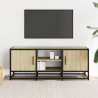 Mueble TV metal y madera ingeniería roble Sonoma 100x35x41 cm 3