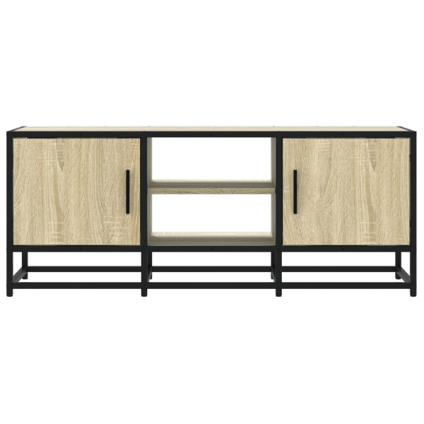 Mueble TV metal y madera ingeniería roble Sonoma 100x35x41 cm M 4