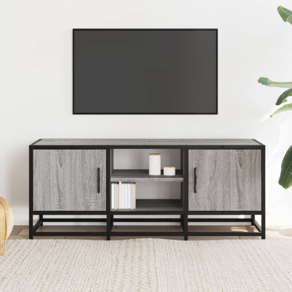 Mueble TV metal y madera ingeniería gris Sonoma 100x35x41 cm M 3