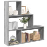 Librería divisora 3 niveles madera gris Sonoma 123x29x123 cm 1