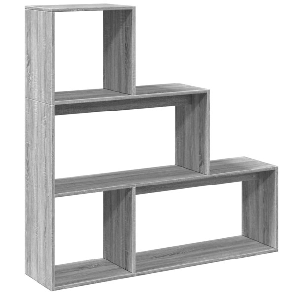 Librería divisora 3 niveles madera gris Sonoma 123x29x123 cm M 2